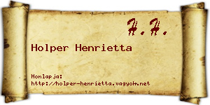 Holper Henrietta névjegykártya